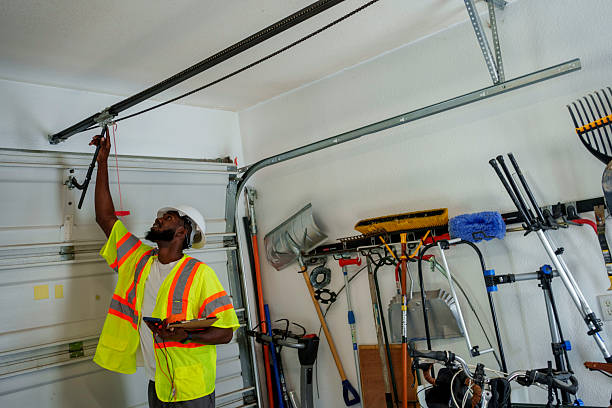 Professional Garage Door Panel Replacement technician working in Brownstown, IN